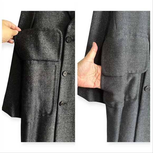 Marni Gray Wool Double Breasted Coat, Size 44 Italy/M‎ - Picture 9 of 16